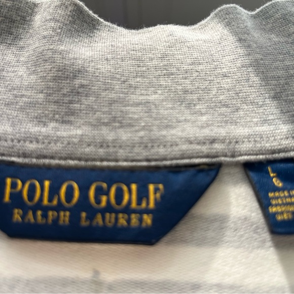 Polo Ralph Lauren Gray and White Striped Zip-Up Sweater - Picture 4 of 4